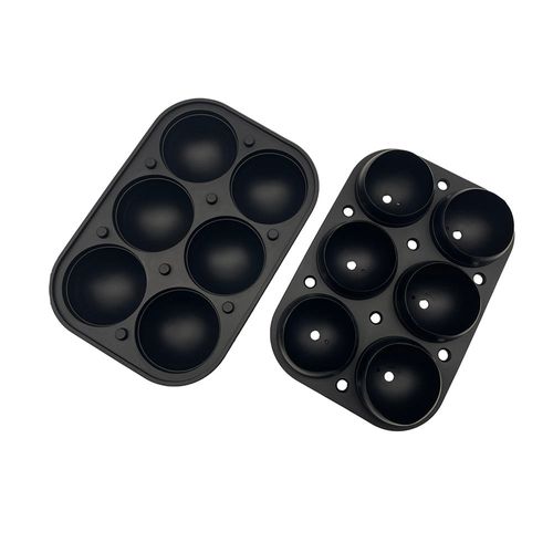 Fancy 2.5Inch Large Ice Ball Maker for Whiskey Easy to Release Leakproof 6 Cavity Silicone Ice Ball Mold with Funnel