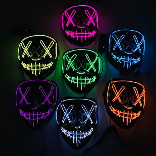 Halloween Mask LED Light up Mask for Festival Cosplay Halloween Costume Masquerade Parties Carnival Gifts