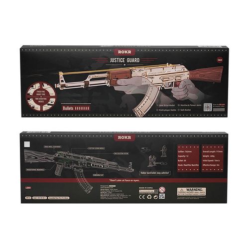 Robotime Rokr Contact Get Discount 3D Wooden Puzzles LQ901 Rubber Band Gun Model Kit Toy Guns for Adults