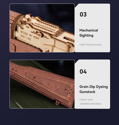Robotime Rokr Contact Get Discount 3D Wooden Puzzles LQ901 Rubber Band Gun Model Kit Toy Guns for Adults