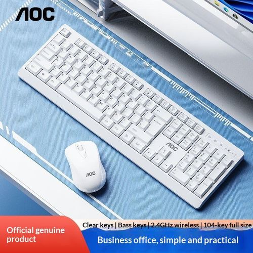 AOC KM210 Wireless Keyboard and Mouse Set-Universal for Desktops & Laptops Waterproof Ergonomic Design in Stock