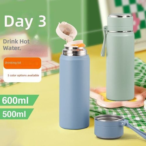 Bullet-shaped 316 Stainless Steel Vacuum Insulation Thermos Cup Tea Partition Large Capacity Outdoor Portable Gift Cup Ladies
