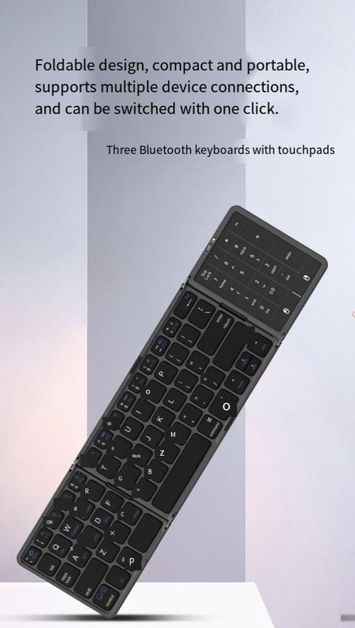 New Tri-fold Keyboard with Touchpad, Ultra-long Battery Life, Wireless Portability, Multi-system Compatibility