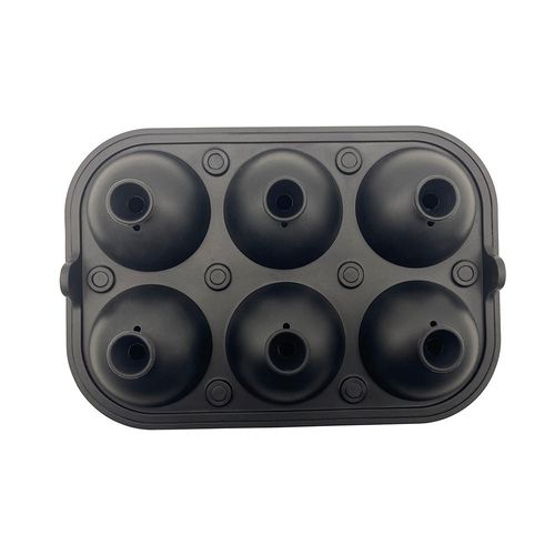 Fancy 2.5Inch Large Ice Ball Maker for Whiskey Easy to Release Leakproof 6 Cavity Silicone Ice Ball Mold with Funnel