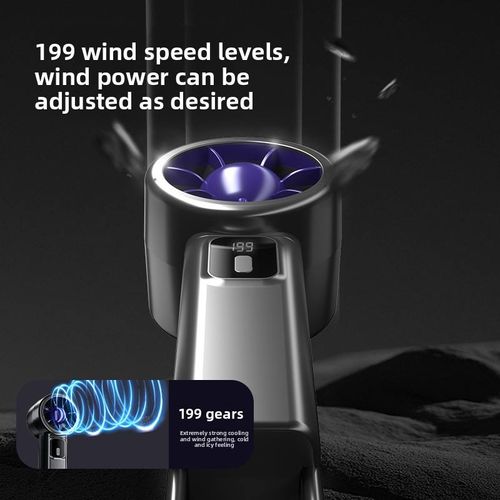 New Cross-border 199-tier Digital-display USB Metal Mini Fan Foldable Desktop-mountable Turbo-charged High Wind Powerstylish