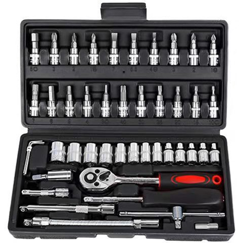 Hot Sell 46pcs Auto Repair Tool Kit Set Box Impact Socket Ratchet Tool Set Wrench Set Tool Kits Socket