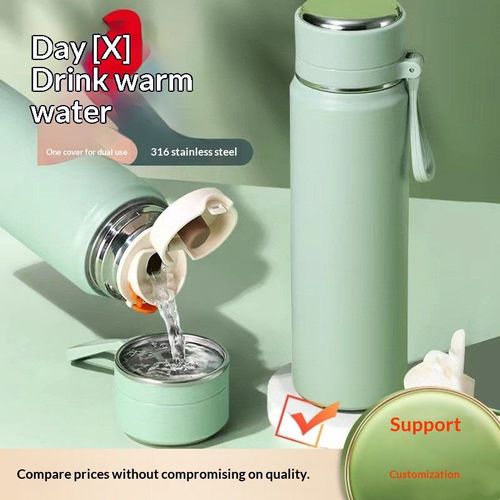 Bullet-shaped 316 Stainless Steel Vacuum Insulation Thermos Cup Tea Partition Large Capacity Outdoor Portable Gift Cup Ladies