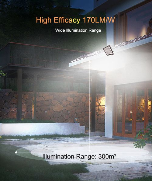 IP67 waterproof 60W solar floodlight with remote control