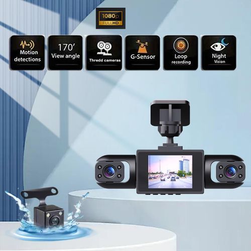 2-inch 4-channel Multi-lens Dash Cam 170 Angle OLIVER Car Fitment Simultaneous Display Reversing Image Loop Recording