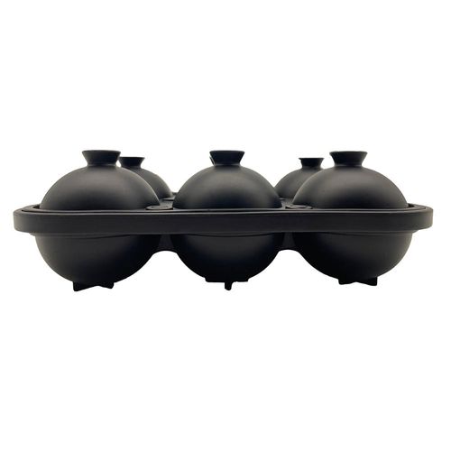 Fancy 2.5Inch Large Ice Ball Maker for Whiskey Easy to Release Leakproof 6 Cavity Silicone Ice Ball Mold with Funnel