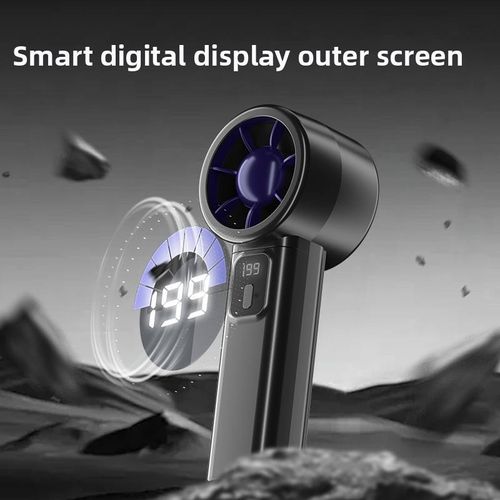 New Cross-border 199-tier Digital-display USB Metal Mini Fan Foldable Desktop-mountable Turbo-charged High Wind Powerstylish
