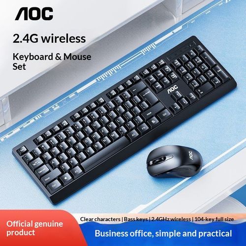 AOC KM210 Wireless Keyboard and Mouse Set-Universal for Desktops & Laptops Waterproof Ergonomic Design in Stock