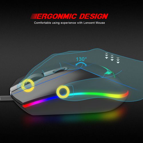 2.4G Wireless RGB Luminous Gaming Mouse Dual-Mode Wired Right-Handed 1200 DPI Programmable Ergonomic Design USB Computer