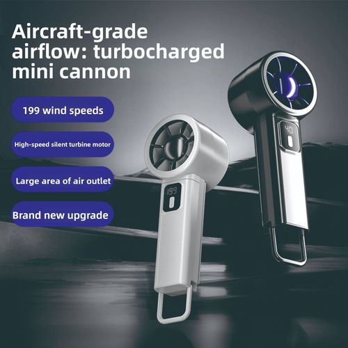 New Cross-border 199-tier Digital-display USB Metal Mini Fan Foldable Desktop-mountable Turbo-charged High Wind Powerstylish