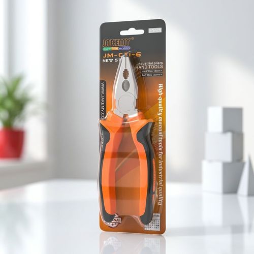 Hot Sale JAKEMY Orange Black Stainless Steel Serrated Jaw Pliers CE Certified Soft Grip Plastic DIY OEM Wire Plier