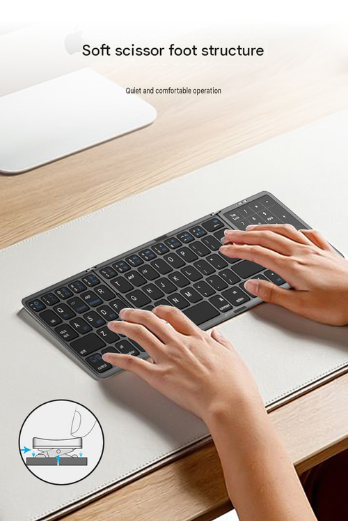 New Tri-fold Keyboard with Touchpad, Ultra-long Battery Life, Wireless Portability, Multi-system Compatibility