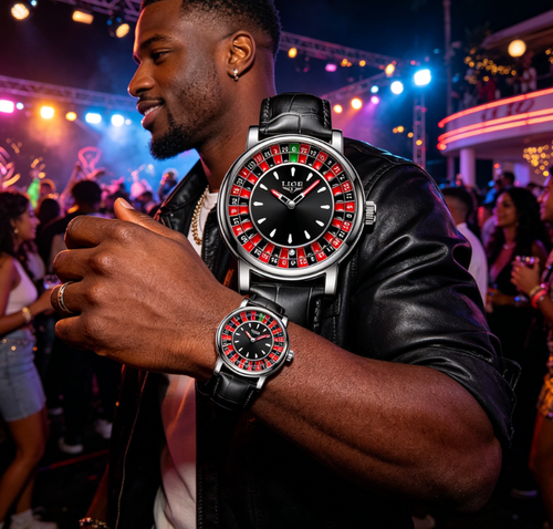 ✨DLJ✨Men's Watch New European Roulette Design Poker Game Fashion Quartz
