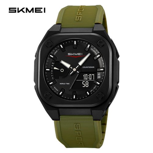 New double movement men's luminous waterproof multifunction electronic watch