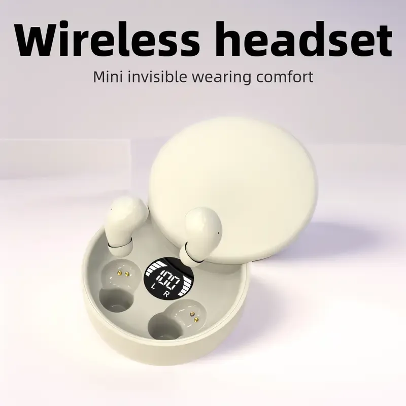 🔥ZZP-cepin🔥Invisible Sleep Earbuds for Side Sleepers, Mini Bluetooth Headset with Charging Case, Clear Calls, Noise Block, Wireless Audio for Android & iOS summerwins