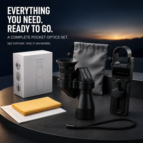 ✨DLJ-Cepin✨🔭 10×20 Mini Monocular Phone Telescope – Pocket Long-Distance Viewer with Adjustable Smartphone Clip