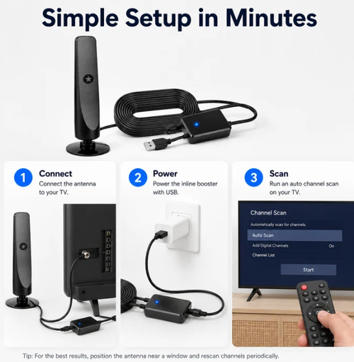 ✨DLJ-Cepin✨HD TV Antenna – No Subscription, Easy Setup