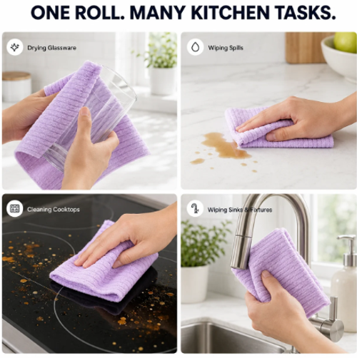 ✨DLJ-Cepin✨20PCS Multipurpose Reusable Tear-Off Cleaning Cloth Roll
