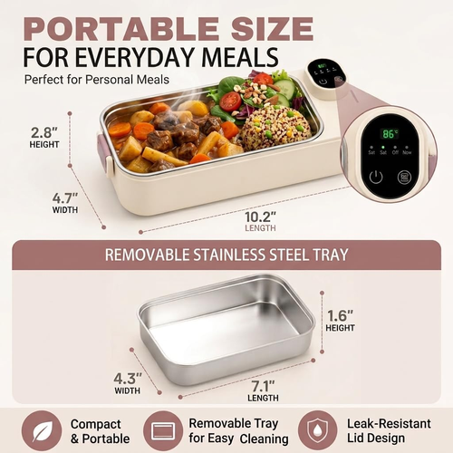 ✨DLJ-CePin✨2026 New Portable Timer-controlled Reheating Rechargeable Heated Lunchbox