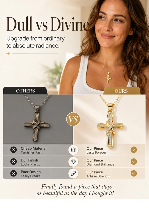 ✨DLJ-CePin✨Sparkling Twisted Cross Pendant Necklace