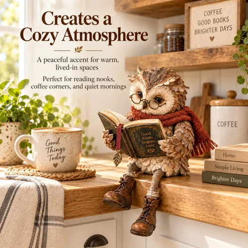 ✨DLJ-CePin✨Reading Owl Figurine