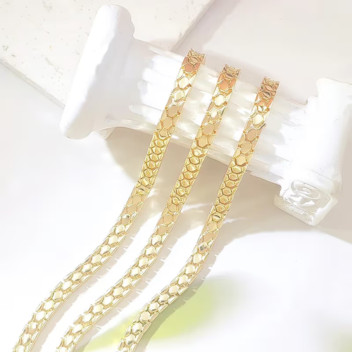 ✨DLJ-CePin✨💫 Gold Snake-Scale Chain Bracelet – Liquid Shine, Textured Luxe 🌟
