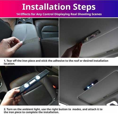 ✨DLJ-CePin✨Wireless Car Atmosphere Light, RGB Music Sync LED Strip with Remote Control