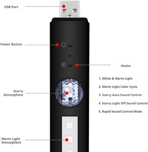 ✨DLJ-CePin✨Wireless Car Atmosphere Light, RGB Music Sync LED Strip with Remote Control
