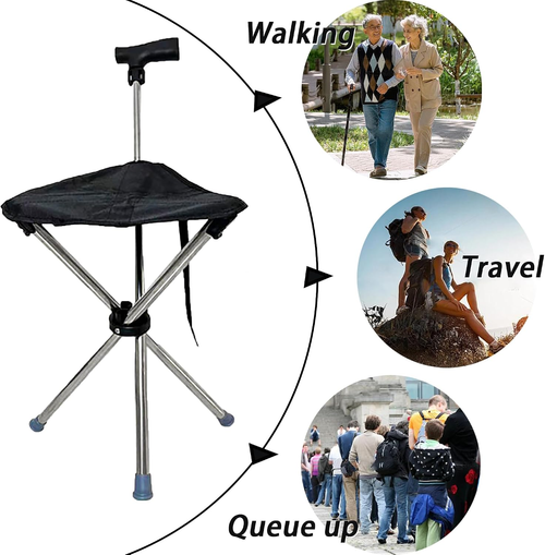 ✨DLJ-CePin✨2-in-1 Portable Walking Stick with Seat for Adults