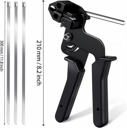 ✨DLJ-CePin🔥Stainless Steel Cable Tie Gun with Metal Zip Ties