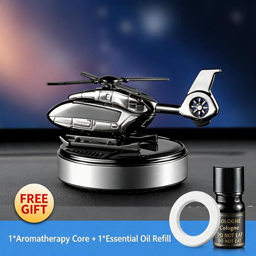 ✨DLJ-CePin✨Solar-Powered Rotating Helicopter Aluminum Alloy Car Aromatherapy Diffuser