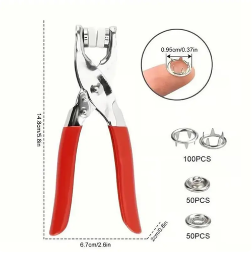 ✨DLJ-CePin✨100pcs Invisible Colored Metal Buckle & 1 Count Manual Pressure Pliers