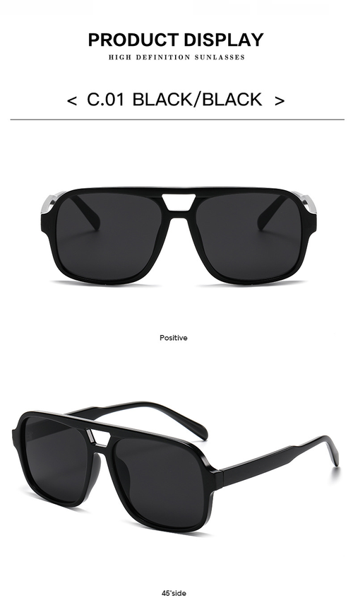 ✨DLJ-CePin✨Stylish Street-Style Sunglasses: Retro Double-Bridge Sunglasses with UV Protection