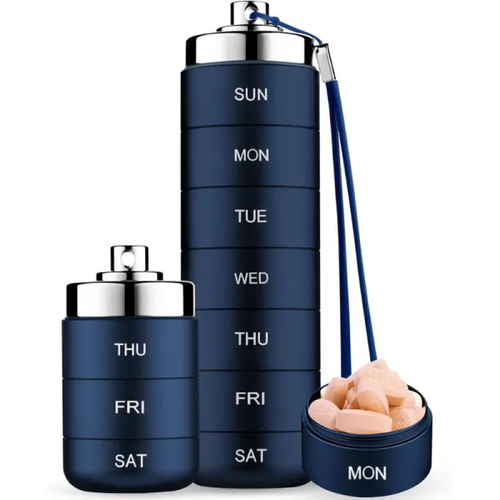 ✨DLJ-CePin✨💊 7-Day Metal Pill Organizer — Never Spill, Never Lose Your Vitamins Again