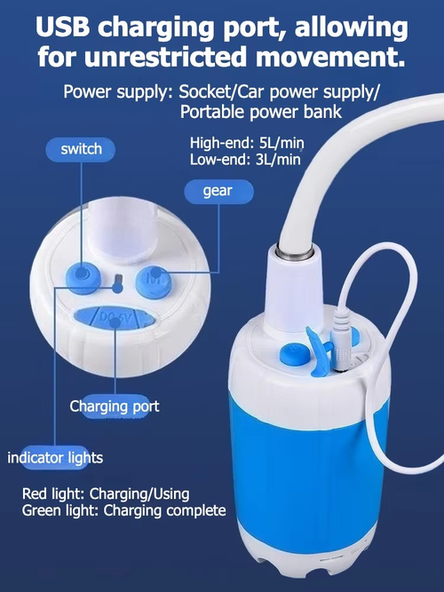 ✨DLJ-CePin✨Electric Shower Pump Rechargeable Outdoor Camp Pump Portable