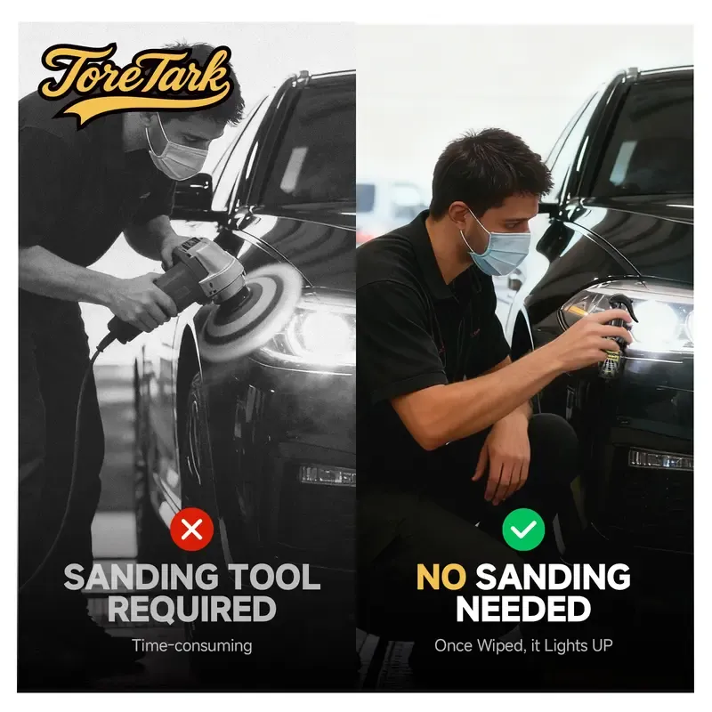 🔥ZZP-CEPIN🔥Toretark Car Headlight Restoration Kit 100ML Repair Liquid & 20ML Crystal Plating Agent
