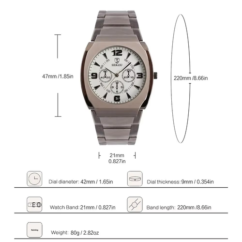 ✨DLJ-CePin✨Large Dial Quartz Watch Round Shape Simple Design Men's Watch