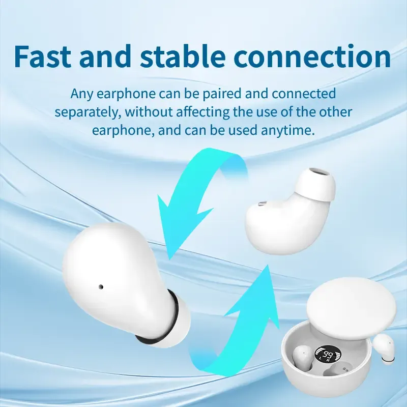 🔥ZZP-cepin🔥Invisible Sleep Earbuds for Side Sleepers, Mini Bluetooth Headset with Charging Case, Clear Calls, Noise Block, Wireless Audio for Android & iOS summerwins