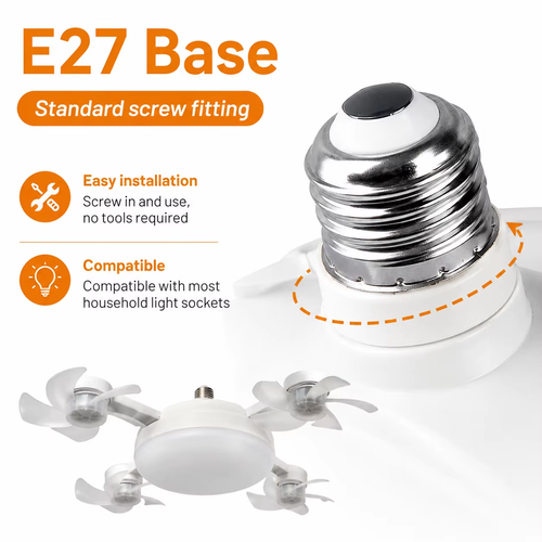 ✨DLJ-CePin✨Modern Fan Light Drone Style E27 Bulb Remote Control