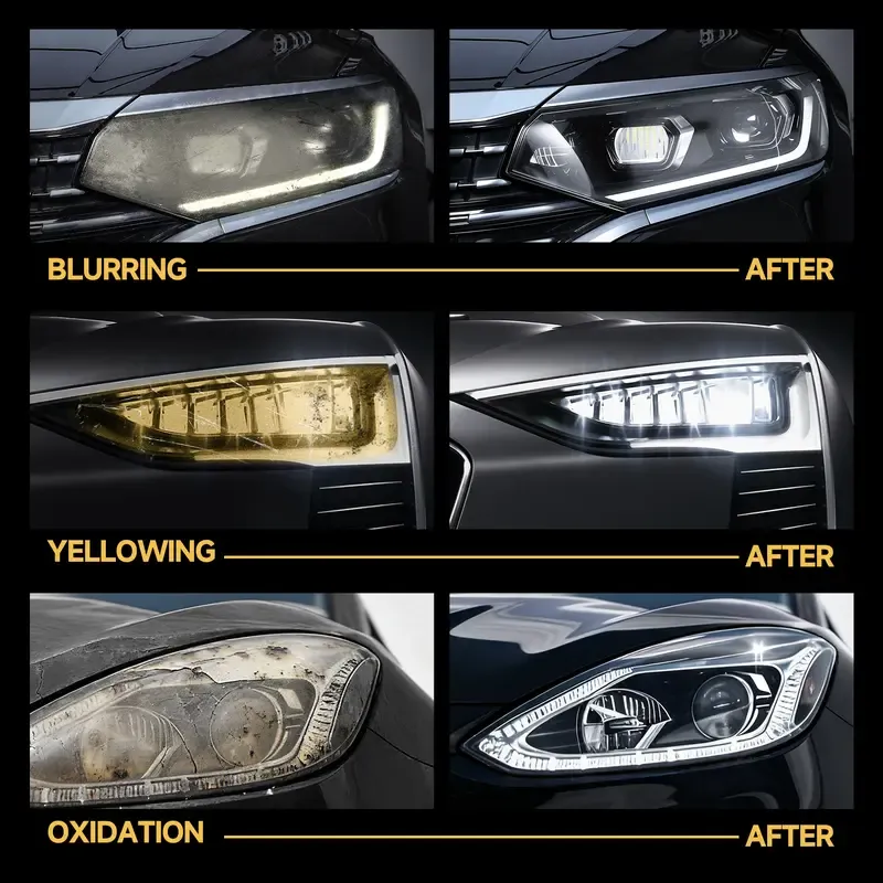🔥ZZP-CEPIN🔥Toretark Car Headlight Restoration Kit 100ML Repair Liquid & 20ML Crystal Plating Agent
