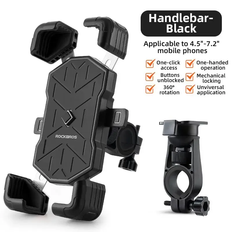 🔥ZZP-CEPIN🔥Bike Phone Holder Mount, for 4.5''-7.1'' Phones, Quick Release Bike Phone Mount Handlebar Clamp, 360° Rotatable Bike Phone Holder