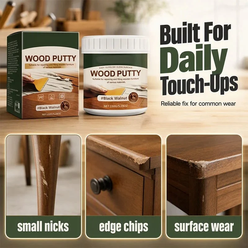 ✨DLJ-Cepin✨🚪Wood Repair Filler Putty – Fills Cracks & Chips, Smooths Surfaces, Blends with Dark Wood