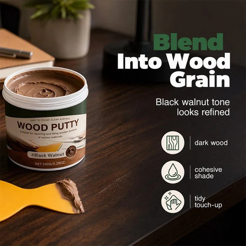 ✨DLJ-Cepin✨🚪Wood Repair Filler Putty – Fills Cracks & Chips, Smooths Surfaces, Blends with Dark Wood