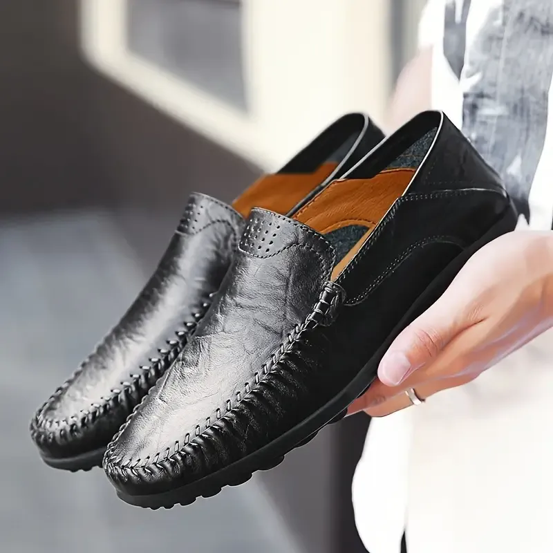 💡Hot Sale 40% OFF  CLOHOO Business Casual Shoes Leather Stitching Comfortable Breathable Rubber Bottom Second Layer Cowhide