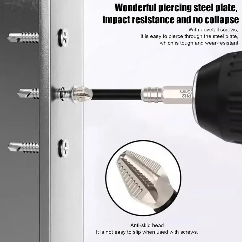 🔥ZZP-CEPIN🔥Impact-Resistant and Non-Slip Bit,Impact Driver Bit Set,Titanium Alloy Impact Non-Slip Cross Head,High Magnetic Screwdriver Drill Bit