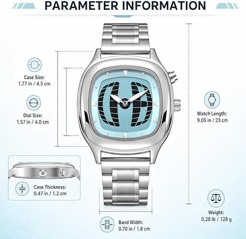 ✨DLJ-CePin✨Modern Stainless Steel Analog Watch Perspective Dial with Unique Colorful Dial